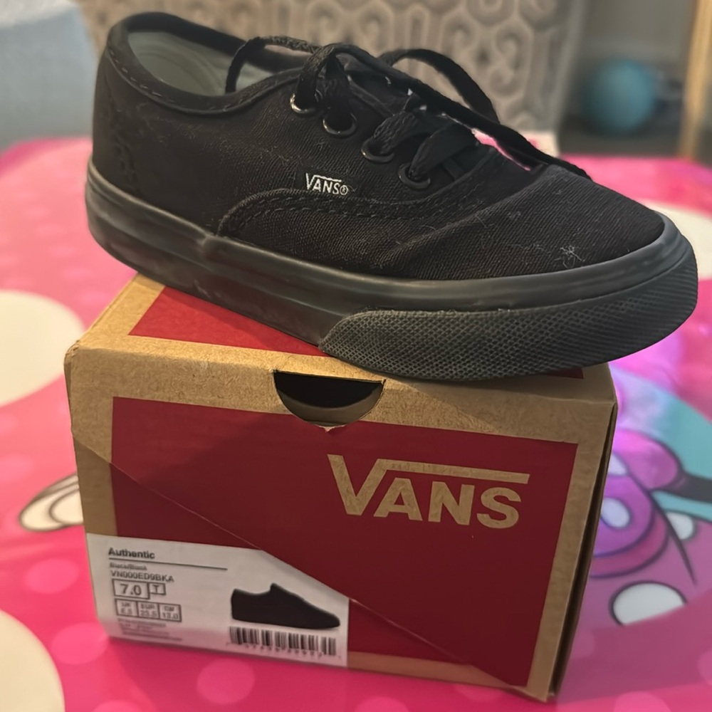 Vans, black. Toddler size 7